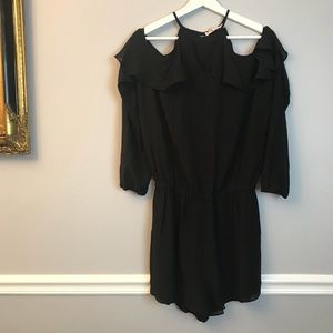 Black Cold-Shoulder Romper